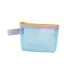 Nueva Bolsa Simple Pequeña para Guardar Labiales Bolsa Transparente de Visión Clara Bolsa de Malla Color de Contraste Bolsa para Llaves Cartera para Monedas Bolsa de Almacenamiento