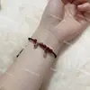 Pulseira Sino Marca Fu Ágata Vermelha Tecida à Mão Contas Casal Corda de Mão Vermelha Estudante Melhor Amigo Namorada Presente Pulseira