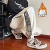 Pantalones deportivos casuales gruesos con forro polar de piña para hombre, estilo Hong Kong, talla grande, invierno de 2024, tienda
