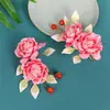 Design Original Feito à Mão Tecido Imitação Rosa Antigo Flanela Estilo Tang Grampo de Cabelo Retrô Studio Fotográfico Adereços de Foto Acessórios de Cabelo Hanfu