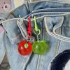 Llavero de Manzana Tridimensional Transparente Lindo Colgante de Fruta de Simulación Nochebuena Navidad Regalo para Pareja Decoraciones