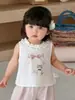 Conjunto Dulce Estilo Princesa para Bebé Niña, Top sin Mangas Estampado de Gatos, Pantalones Antimosquitos, Estilo Delgado de Verano