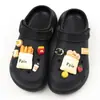 Sapatos com buracos transfronteiriços, acessórios faça você mesmo, simulação de resina fofa, comida, brinquedo, sapatos de ovo de pêssego, decorações de flores, fivela de sapato removível