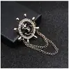 Broche Universal Estilo Marítimo com Corrente e Borla de Âncora Insígnia de Terno Tendência Japonesa e Coreana