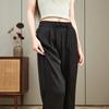 Foto Real de Moda Estilo Chino con Botones Tradicionales y Pantalones Anchos Fluidos, Verano 2026 Chino Casual Jacquard de Satén Pantalones Largos Adelgazantes