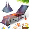 Suministro directo de fábrica toalla reclinable de microfibra toalla de playa bolsa impresión digital moda cielo estrellado funda para silla de playa