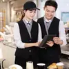 Chaleco de trabajo para restaurante, té de leche, café, hotel, KTV, bar, uniforme de personal de servicio de restaurante occidental, traje de manga larga para mujer