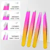 Set de 96 Piezas de Pinzas para Cejas Metalizadas con Spray de Cola Rosa, Cola Dorada, Cola Roja, Cola de Rosa y Degradado Azul