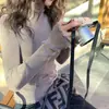 [Spot] Camisa feminina de gola alta de outono com ajuste fino e manga comprida