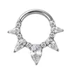 Anillo de nariz de aleación de titanio F136 con zirconia puntiaguda, aro para la oreja, pendiente para la nariz, joyería de piercing corporal de titanio G23, transfronterizo