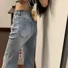 Chao Li tem estoque de jeans microflare para emagrecer para mulheres 2026 versão estendida com entrepernas duplo para pessoas altas calças boca de sino versáteis