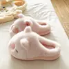 Pantuflas de algodón antideslizantes y lindas estilo estudiante para mujer, cálidas y con forro de felpa para uso en interiores, pantuflas de felpa de invierno, pantuflas posparto