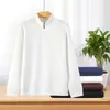 Sudadera con media cremallera y cuello alto para otoño e invierno, talla grande para hombre, marca de moda, color liso, top casual de alta gama, venta al por mayor desde la fábrica de origen