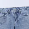 Roupas Femininas Transfronteiriças Verão 2026 Estilo Europeu e Americano Moda Versátil Casual Simples Jeans Rasgado em Formato de Coração para Mulheres F612231