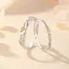 Anillo de Pareja Galaxia de Plata de Ley 925 para Hombres y Mujeres, Anillo de Diseño de Nicho de Lujo Accesible, Regalo de Cumpleaños para Novia