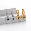 Aretes Europeos y Americanos Transfronterizos Nuevos S925 Plata Esterlina Corazón Zirconio Verde Lujo Accesible Aretes de Alta Gama Joyería Versátil de Moda para Mujeres