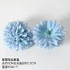 Coleção de Cabeças de Flores Artificiais Azuis para Materiais de Grampo de Cabelo DIY, Hanfu, Novo Estilo Chinês, Acessórios de Cabelo de Luxo, Crisântemo de Bola