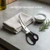 Tesoura de Cozinha de Aço Inoxidável Luban Fornecimento Direto, Tesoura Específica para Churrasco de Camping, Tesoura para Carne Curva Estilo Coreano, Atacado em Estoque
