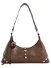 Bolsa tote versátil e moderna estilo Maillard para ombro e axila, novo design retrô de nicho, bolsa feminina de luxo leve