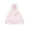 Diseño Copo de Nieve Muñeco de Nieve Lindo Chaqueta de Algodón con Velcro y Cuello de Piel para Mujer Invierno 2025 Nueva Versátil Engrosada Cálida Chaqueta