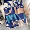 Bufanda de Imitación Cachemir de Moda con Letras Europeas y Americanas para Mujer, Bufanda Cálida de Invierno de Doble Cara para Aire Acondicionado, Bufanda para Estudiantes, Venta al por Mayor