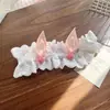 Acessórios de Cabelo para Bebê Estilo Coreano Primavera e Outono Faixa Protetora para Fontanela de Bebê Menina Touca de Algodão com Orelhas de Coelho Fofas