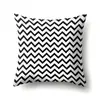 Funda de Almohada de Poliéster Funda de Almohada Estampada en Blanco y Negro Funda de Cojín de Cintura Cojín Geométrico Funda de Cojín de Mesita de Noche QTA33