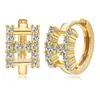 Joias Europeias e Americanas Brinco Argola Pequena Cravejada com Diamantes Brinco de Tarraxa Argola para Cartilagem da Orelha