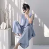 Pijama Nuevo de Algodón y Seda para Mujer 2026, Estilo Primavera y Otoño, Color Sólido de Alta Gama, Talla Grande, Chaleco sin Mangas, Pantalones Largos, Conjunto de Ropa para el Hogar