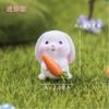 Adornos de micropaisaje, lindo animal de dibujos animados, conejo, zanahoria, casa de conejo, adorable conejo, planta de jardín, accesorios de resina