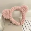 Faixa de cabeça fofa com orelhas de panda para lavar o rosto, faixa de cabeça de pelúcia de desenho animado com coroa alta para mulheres, faixa para maquiagem e lavar o cabelo, acessório de cabelo