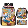 Mochila transfronteriza con estampado de dibujos animados para niños y niñas en jardines de infancia alrededor de Sonic