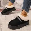 2026 Nuevas Botas de Nieve de Felpa Estilo Étnico para Mujer, Pantuflas Medias Gruesas Forradas de Felpa, Pantuflas Cálidas de Punta Cerrada, Zapatos Mula