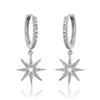 RAKOL Aretes de Moda Populares con Diseño de Nicho Europeo y Americano, Aretes Estrella Luna, Aretes Geométricos Transfronterizos de Zirconia
