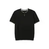 2025 Camiseta de Verão Falsa de Duas Peças Fresca Manga Curta Luxo Leve Tendência Tricô Masculino Versátil Respirável Top Solto