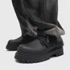 Botas Martin Negras de Caña Baja para Hombre Jinbukang Tendencia Otoño 2025 Nuevas Talla Grande 46 Suela Gruesa Estilo Británico Zapatos Casuales