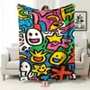 Manta com Padrão Pop Art Graffiti Abstrato Manta de Flanela Criativa Personalizada Impressa Manta de Soneca Manta para Casa