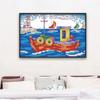 Fornecimento de fábrica fornecimento ponto cruz sala de estar barco pano pedaços pequenos paisagem pintura de parede bordado diy uma peça entrega