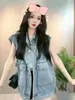 Versión Coreana 2025 Primavera/Verano Nuevo Chaleco de Mezclilla Tendencia Holgado Versátil Sin Mangas Ropa Exterior Chaleco Top para Mujeres