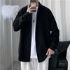 Camisa Muy de Hada para Hombre de Manga Larga ins Moda Rudo Guapo Otoño Color Sólido Camiseta Interior Estilo Coreano Caída Holgada Top T