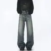 Ropa Popular para Hombre / Novedad de Primavera Estilo Americano High Street Peso Pesado Jeans Versátiles de Longitud Completa para Hombres y Mujeres, Corte Holgado con Ligero Desflecado