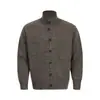 G2046 Suéter Jaqueta de Tricô Gola Alta Vintage Estilo Old Money Unissex de Alta Qualidade, Cardigan Suéter Masculino Tendência
