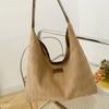 Bolsa Feminina de Grande Capacidade 2023 Nova Moda Casual Cor Sólida Bolsa de Ombro Textura de Verão Bolsa Renge Tote Bag