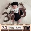 Decoración para Celebración de 100 Días de Bebé Niña Accesorios para Fotos Montaje de Escena Globos de Número 30 para Bebé