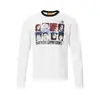 WT726 Calle Principal Americano Unisex Vintage Carácter Divertido Diseño Impreso Corte Delgado Camiseta de Manga Larga Estilo Urbano para Hombre