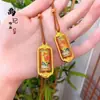 Colgante de Calabaza Chapado en Oro Tendencia de Tiktok, Dios de la Riqueza Amarillo, Brújula de los Ocho Tesoros Propicios, Cadena para Suéter de Cuerda para Cumplir Deseos al por Mayor