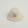 Sombrero de Pescador Bordado de Oso Pequeño de la Suerte para Bebé Estilo Delgado de Primavera y Otoño Gorro Pulóver para Niños Pequeños