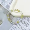 Pulsera Cosida de Cristal Morado y Cristal Blanco, Pulsera con Diseño de Lazo Pixiu de Cristal, Estilo Fresco y Dulce Femenino
