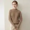 Kangsai Ni Suéter de Punto 100% Cachemira Pura para Mujer Estilo Minimalista Suave Retro Versátil Top de Cuello Semialto