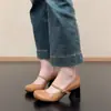 Zapatos Mary Jane Cuadrados Retro Franceses de Tacón Grueso para Mujer, Versión de Piel de Oveja, Correa Única, Corte Bajo, Elegantes Tacones Altos para Viajar al Trabajo